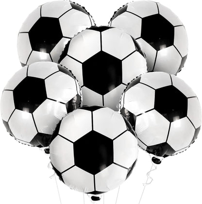 ,Huge Soccer Ball Balloons - 18 Inch-Pack of 6 | Soccer Birthday Party Decorations | Soccer Party Decorations | Soccer Balloons | Soccer Decorations for Party | Black and White Balloons