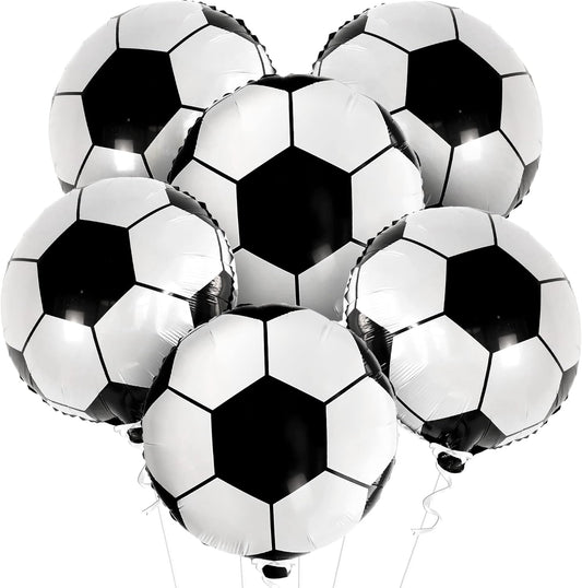 ,Huge Soccer Ball Balloons - 18 Inch-Pack of 6 | Soccer Birthday Party Decorations | Soccer Party Decorations | Soccer Balloons | Soccer Decorations for Party | Black and White Balloons