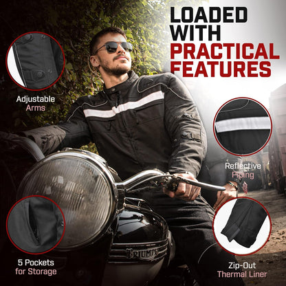-Motorcycle Jacket-Motorcycle Jacket with Armor Ce-Powersports Protective Jackets-Biker Jacket Men-Waterproof