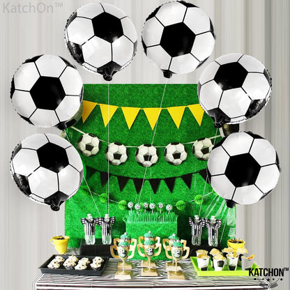 ,Huge Soccer Ball Balloons - 18 Inch-Pack of 6 | Soccer Birthday Party Decorations | Soccer Party Decorations | Soccer Balloons | Soccer Decorations for Party | Black and White Balloons