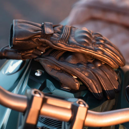 Men Winter Motorcycle Gloves,Genuine Leather Full Finger Touchscreen Thermal Lined with Thinsulate Waterproof Motorcycles Motorbike Riding Gloves