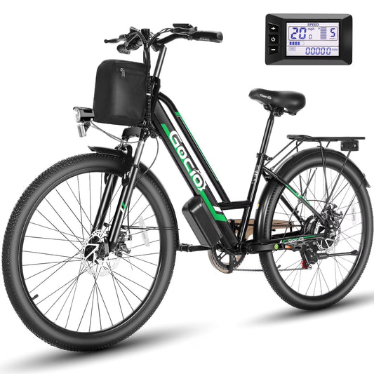 26" Electric Bike for Adults, 500W Motor Commuter Ebike, 48V 7.8Ah Removable Battery, Max 19.8Mph, 7 Speed Electric Bicycle, UL2849