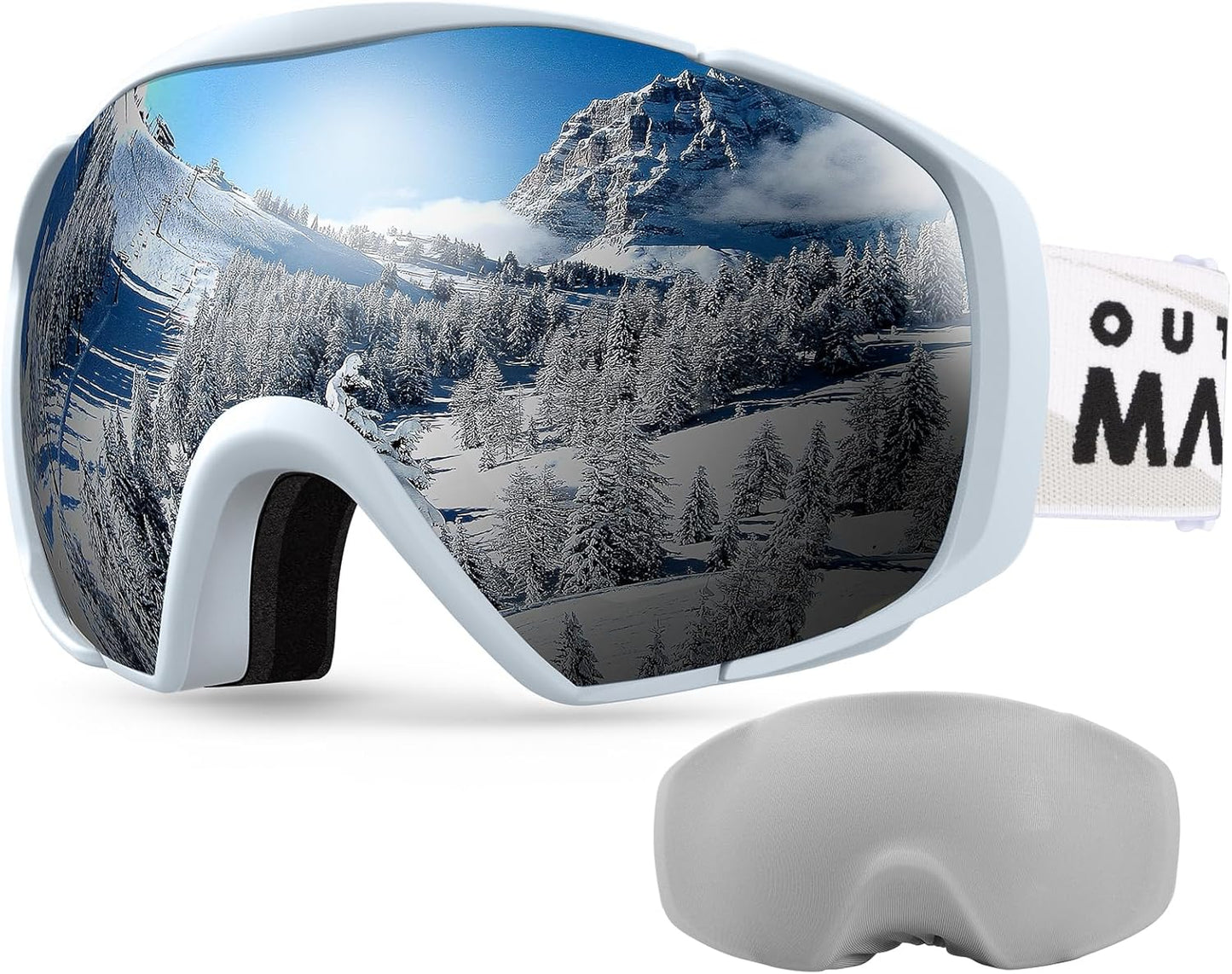 Ski Goggles with Cover Snowboard Snow Goggles OTG Anti-Fog