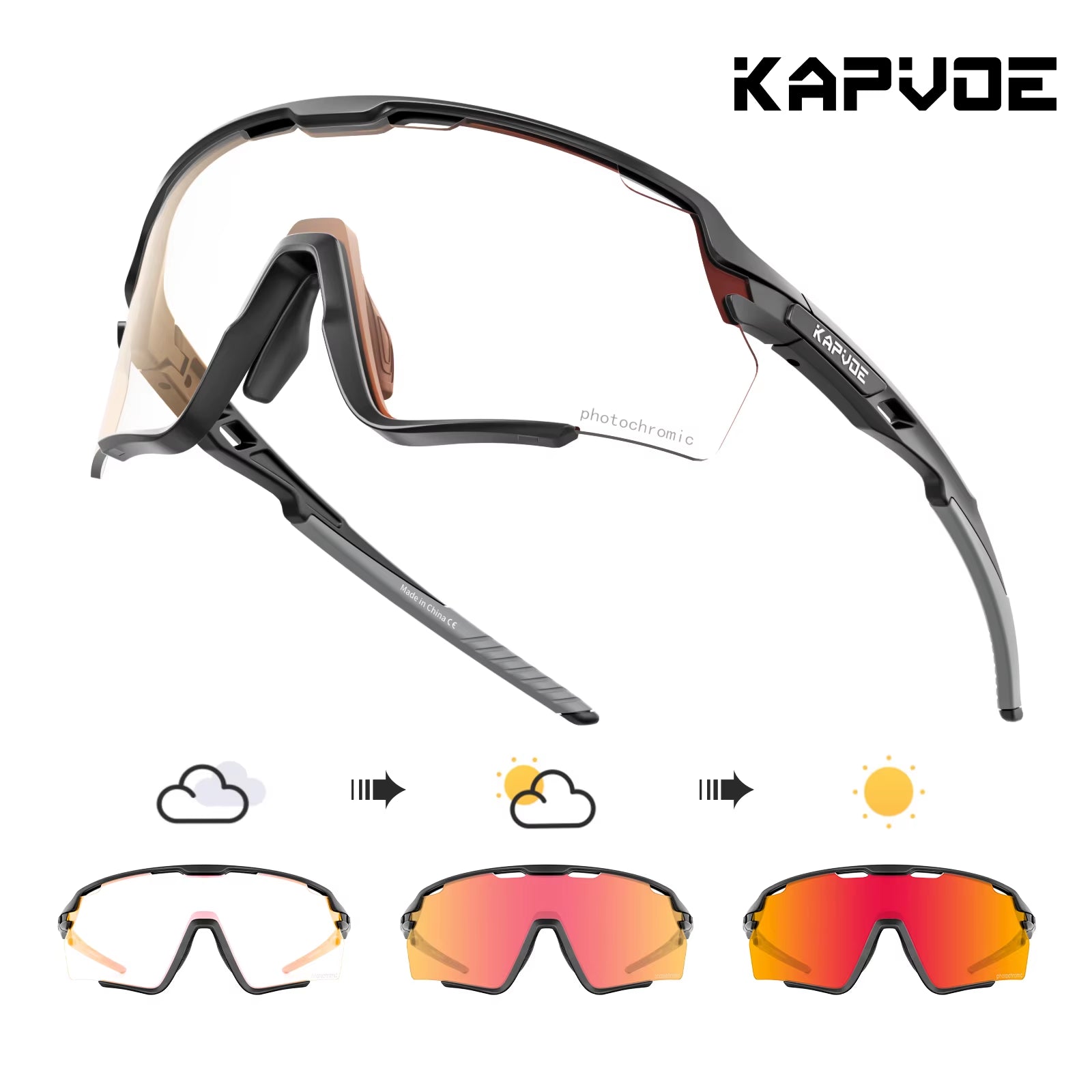 Cycling Glasses Photochromic Cycling Sunglasses UV400 MTB Sports Eyewear Outdoor Bicycle Goggles Bike Cycling Equipment