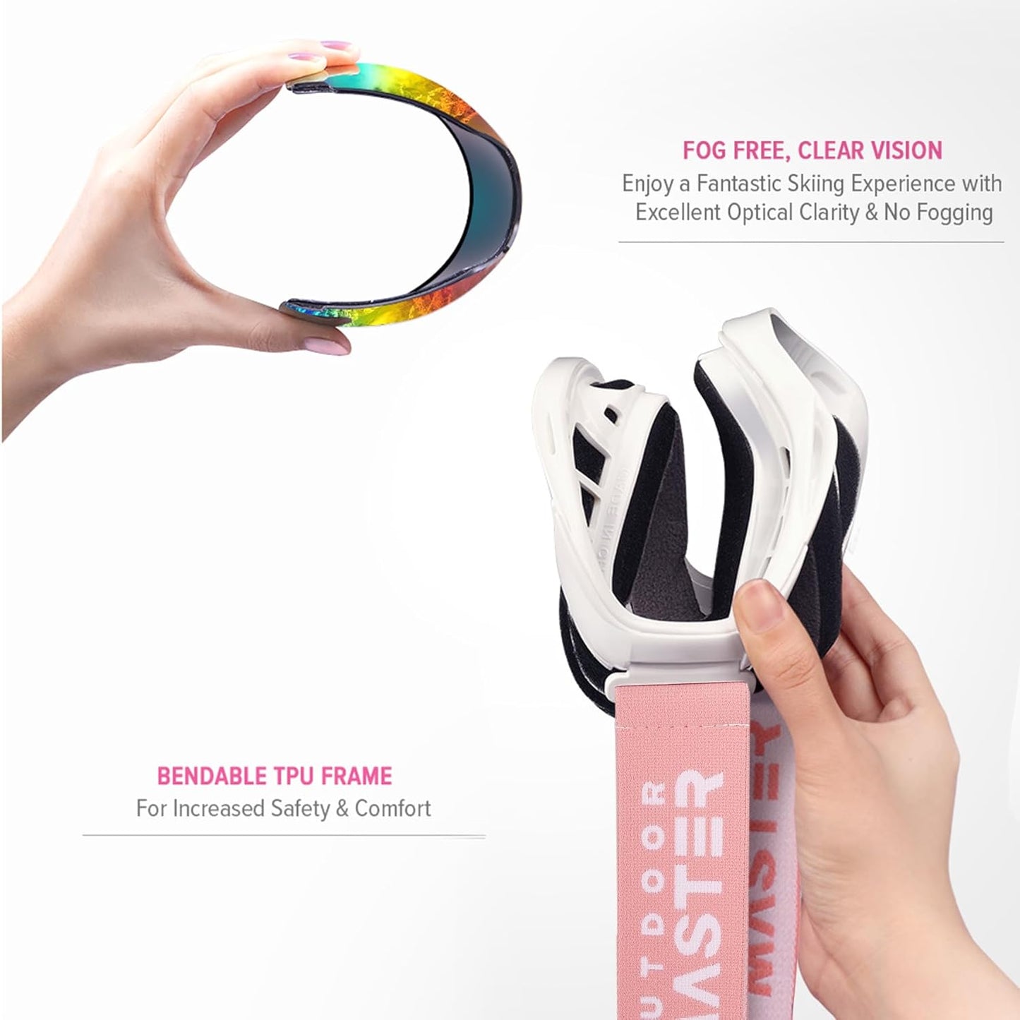 OTG Ski Goggles - over Glasses Ski/Snowboard Goggles for Men, Women & Youth - 100% UV Protection