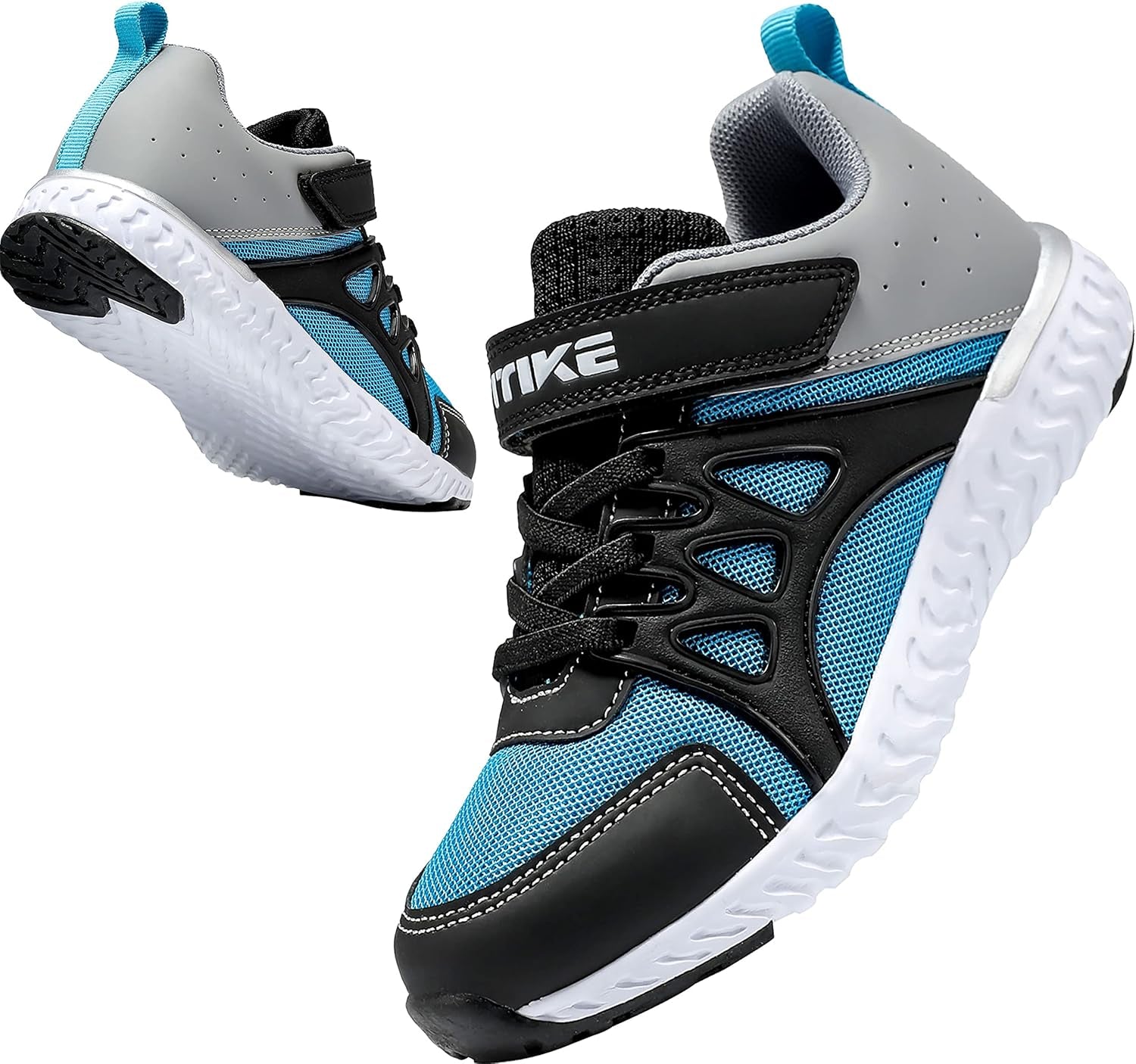 Kids Sneakers for Boys Girls Tennis Shoes Running Sneaker Lightweight Walking Shoes Athletic Air Shoes,Blue Orange,33 EU