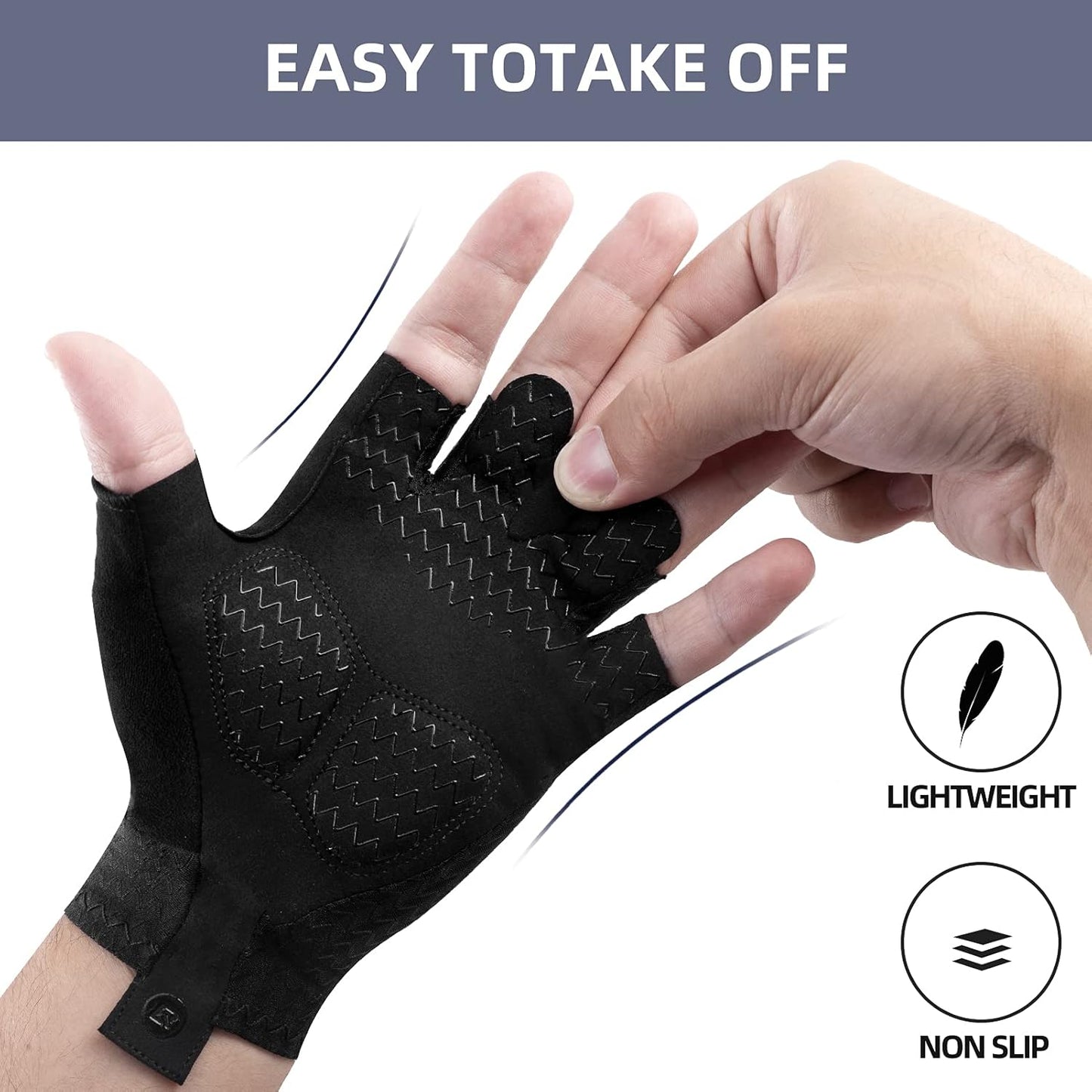 Cycling Gloves - Half Finger MTB & Road Biking Gloves for Men & Women - Absorbing Gel Pad, Anti-Slip, Breathable