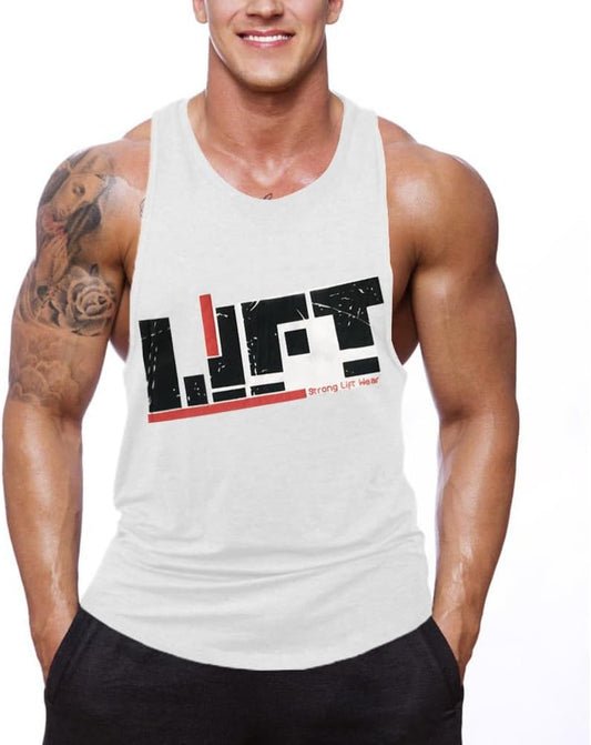 Men'S Gym Bodybuilding Stringer Tank Top Workout Muscle Cut Shirt Fitness Sleeveless Vest