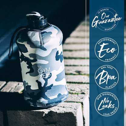 Sports Water Bottle 2.2 L Insulated Half Gallon Carry Handle Big Water