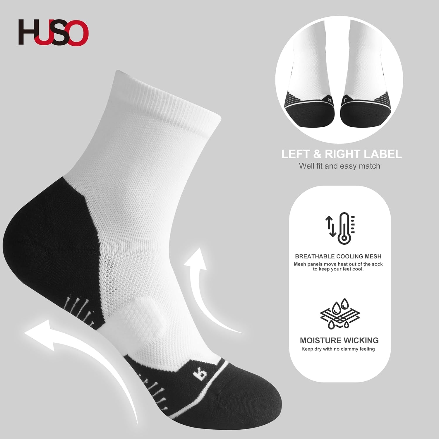 Men'S Women'S Tennis Socks,  Performance Sports Ankle Compression Socks 1,2,3,4,6 Pairs