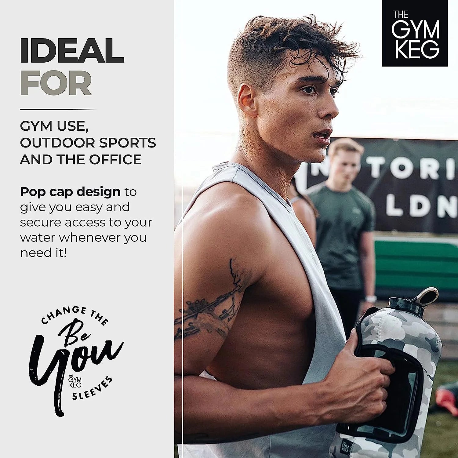 Sports Water Bottle 2.2 L Insulated Half Gallon Carry Handle Big Water