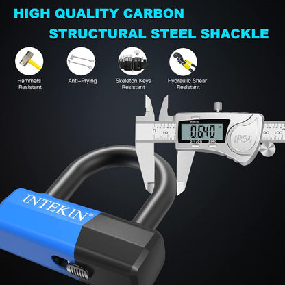 Motorcycle Chain Lock 3.6FT Bike Lock 10Mm/0.42Inch Thick Security Chain Locks Heavy Duty Bike Lock with 16Mm/0.64Inch Disc Lock for Gates, Fences and Outdoor Equipment