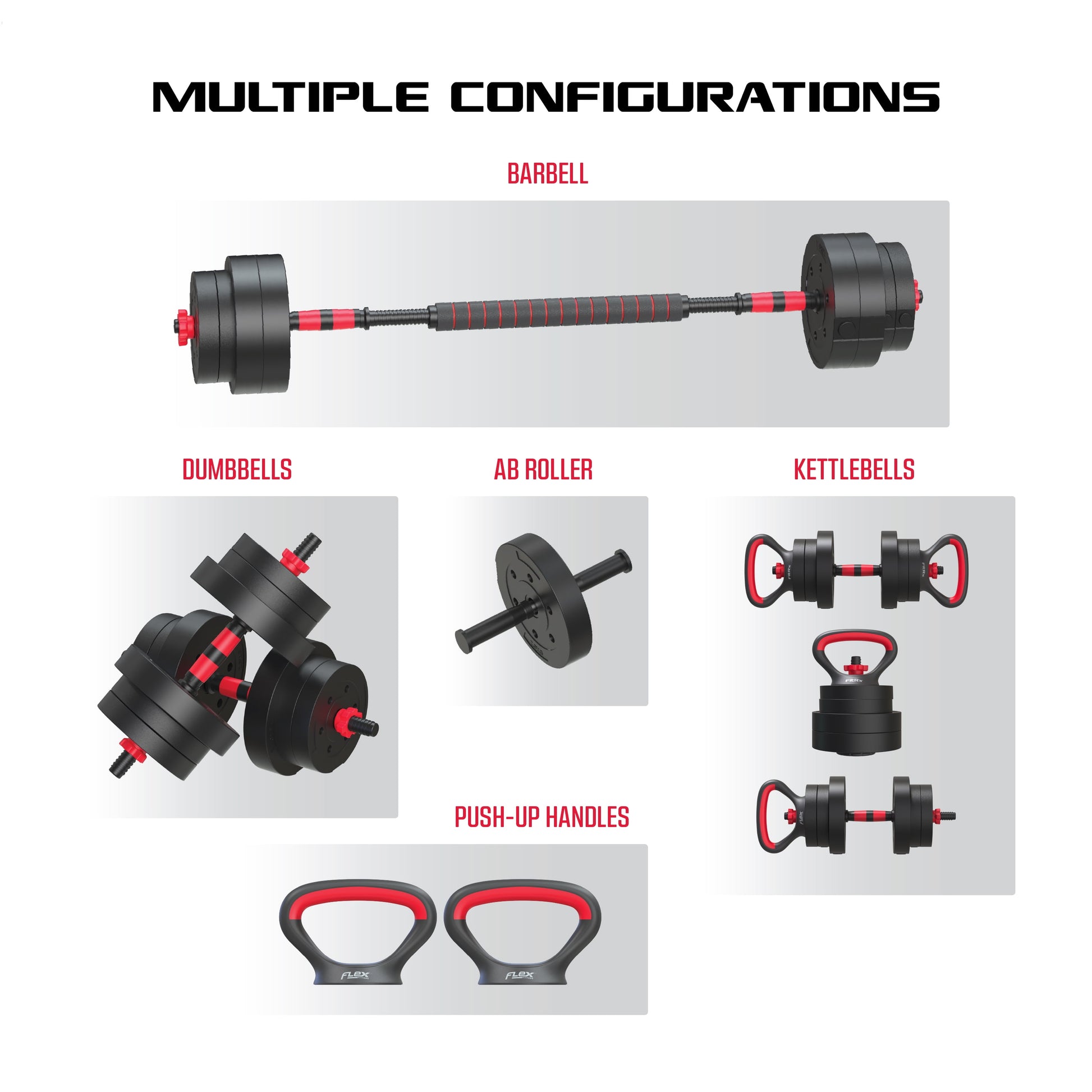 Smartbell Gym 5-In-1 Adjustable Dumbbell Set & Weight Set for Home Workouts, 40 Lbs