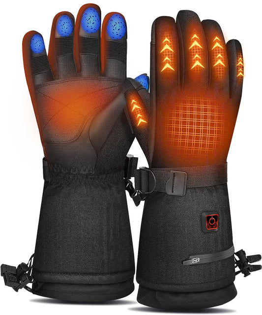 Heated Gloves for Men Women,7.4V 22.2Wh Rechargeable Electric Heated Gloves,Up to 10H Heating,Touchscreen Ski Winter Gloves for Outdoor Skiing Hunting Work Hiking,M