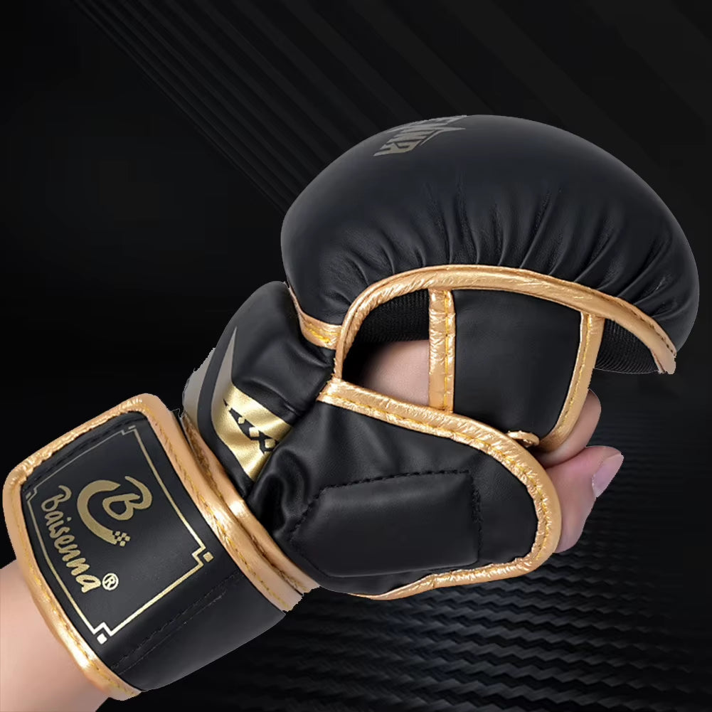 Boxing Gloves Comfortable Sanda Boxing Gloves PU Leather Professional Boxing Gloves Fighting Taekwondo Mitts for Children Adults
