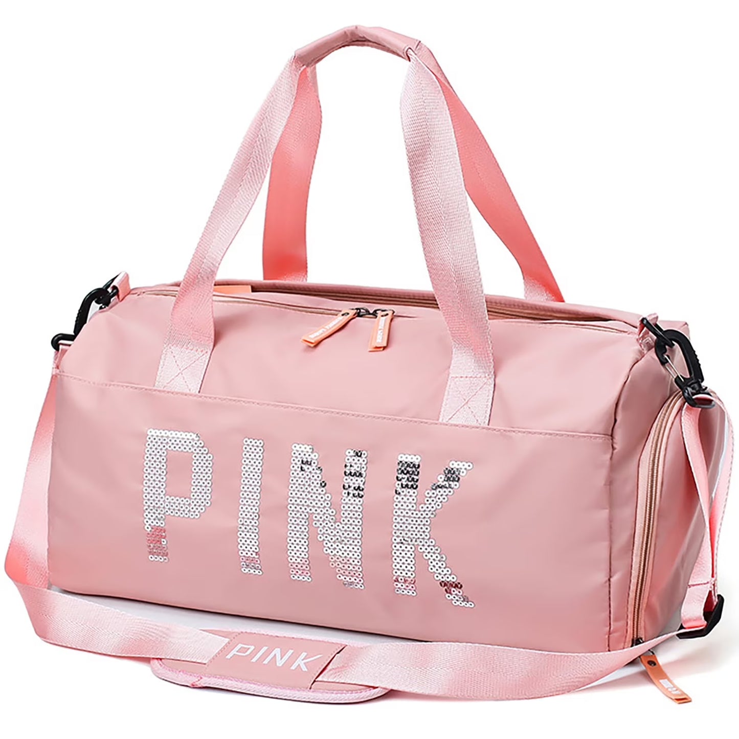 Gym Bag Sports Travel Duffel Bags for Women Weekender Overnight Tote Carry on Bag with Shoes Compartment Pink