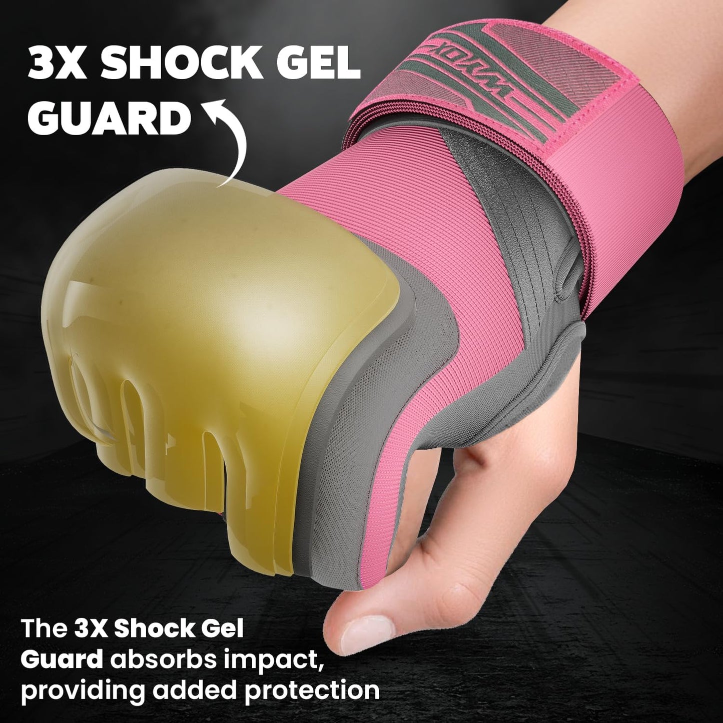 Gel Boxing Hand Wraps Inner Gloves for Men & Women, 80Cm Quick Wrist Straps, Padded Knuckle Protection for Muay Thai Kickboxing, Hand Wraps for Boxing & Martial Arts