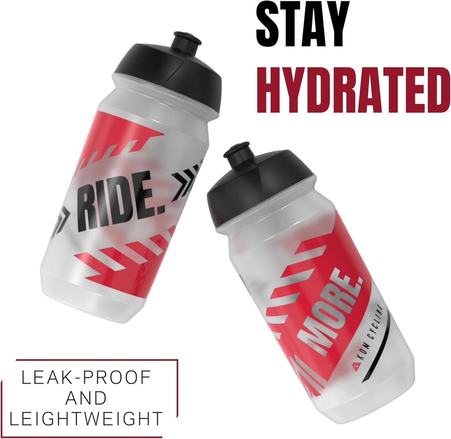 Water Bottle Collection 500Ml (16.9Oz) Cycling Water Bottle Inspiration (6 Bottles, Ride More.)
