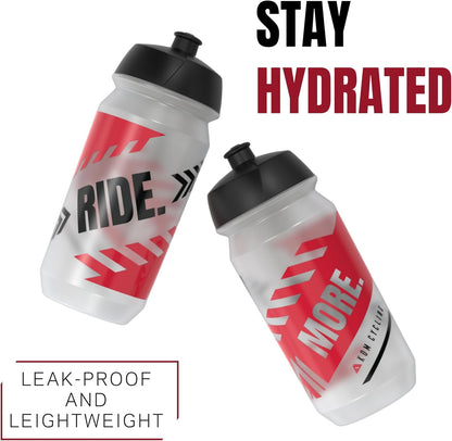 Water Bottle Collection 500Ml (16.9Oz) Cycling Water Bottle Inspiration (6 Bottles, Ride More.)