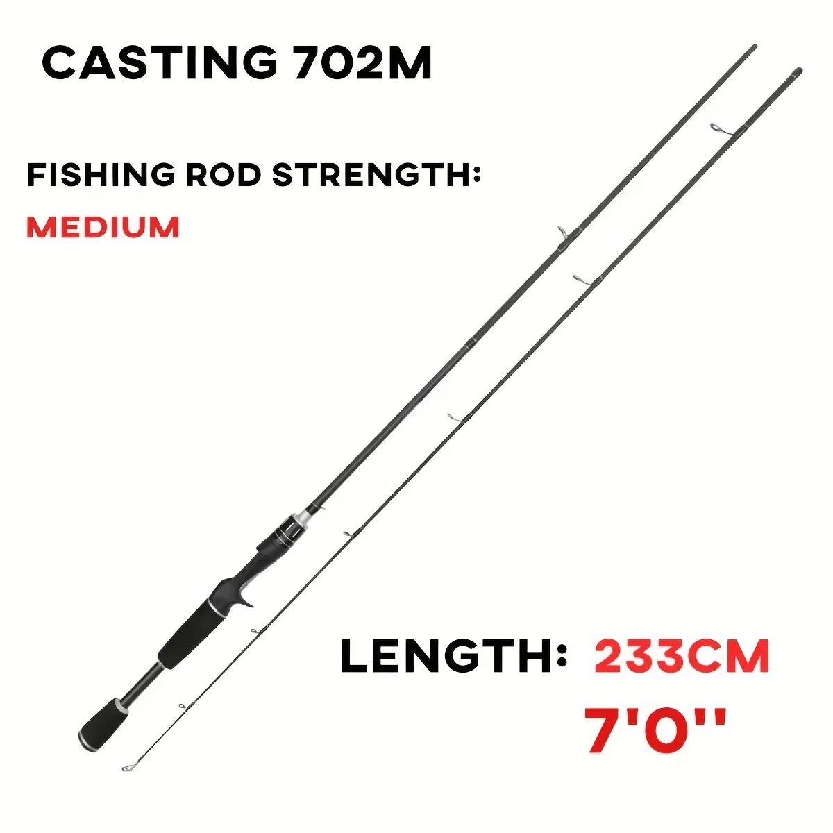 Carp Surf Fishing Rod High Carbon Fiber 2 Sections Smooth Guide Ring Composite Spinning Bass Trout River Fly