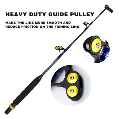 Topline Tackle Ocean Deap Sea Fishing Rod 1 Section Medium Heavy Big Game Tuna Trolling Rod