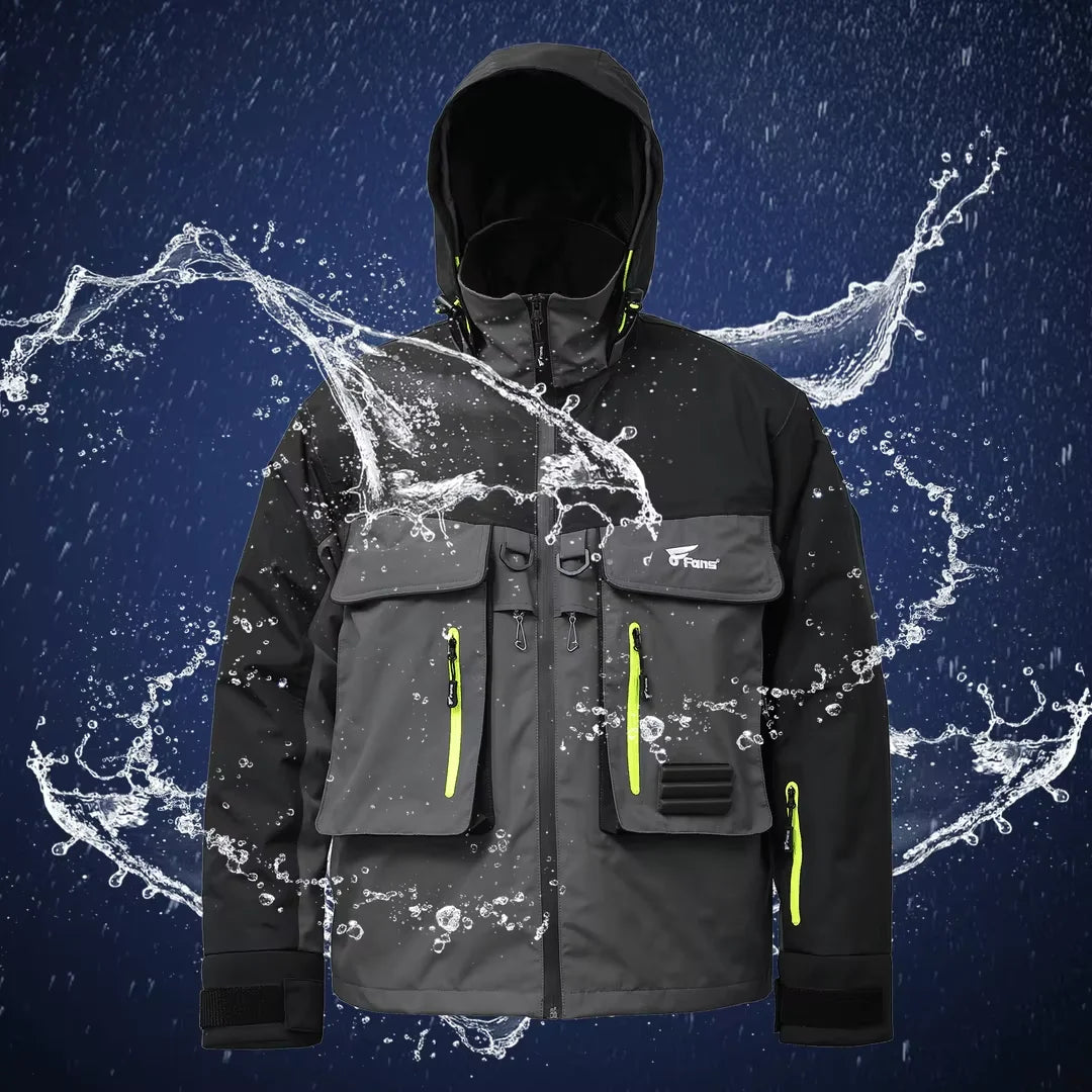 8Fans 2-Layer Comfortable Fishing Jackets Breathable and Waterproof with Cotton Filling and Zipper Closure