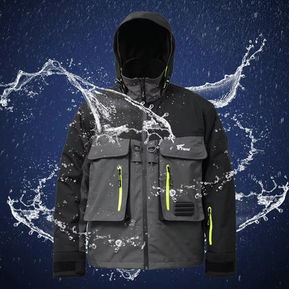8Fans 2-Layer Comfortable Fishing Jackets Breathable and Waterproof with Cotton Filling and Zipper Closure