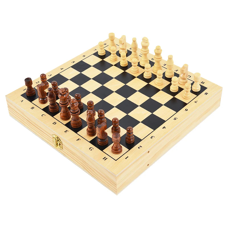 4 in 1 Board Games for Adults and Family Include Chess Checkers Sling Puck Game and Nine Mens Morris Folding Board