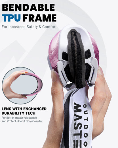 OutdoorMaster Winter Outdoor Skiing Goggles Double Anti Fog Spherical Snow Goggles Custom Logo Designer Snowboard Ski Goggles