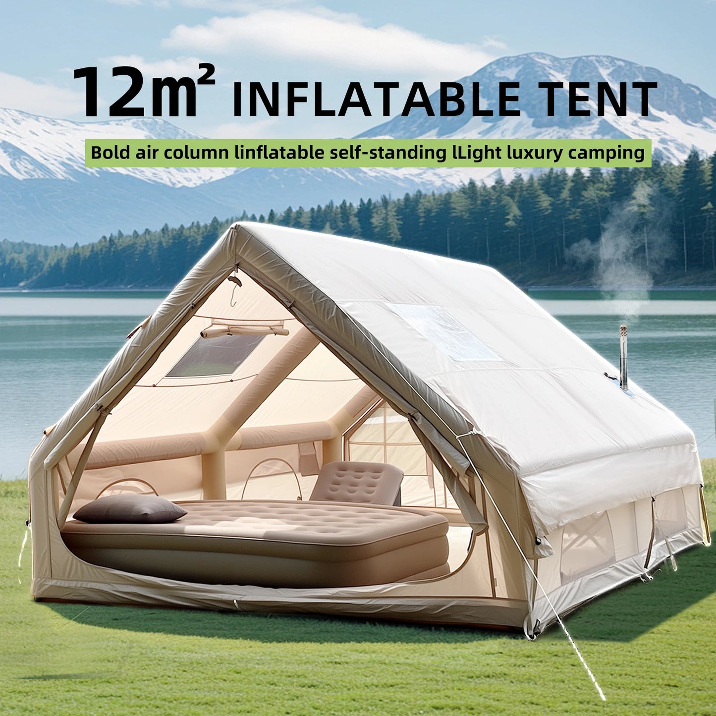 Outdoor Tent 12 square Meters Automatic Pop-Up Air Tent Family Outdoor Camping Inflatable Tent