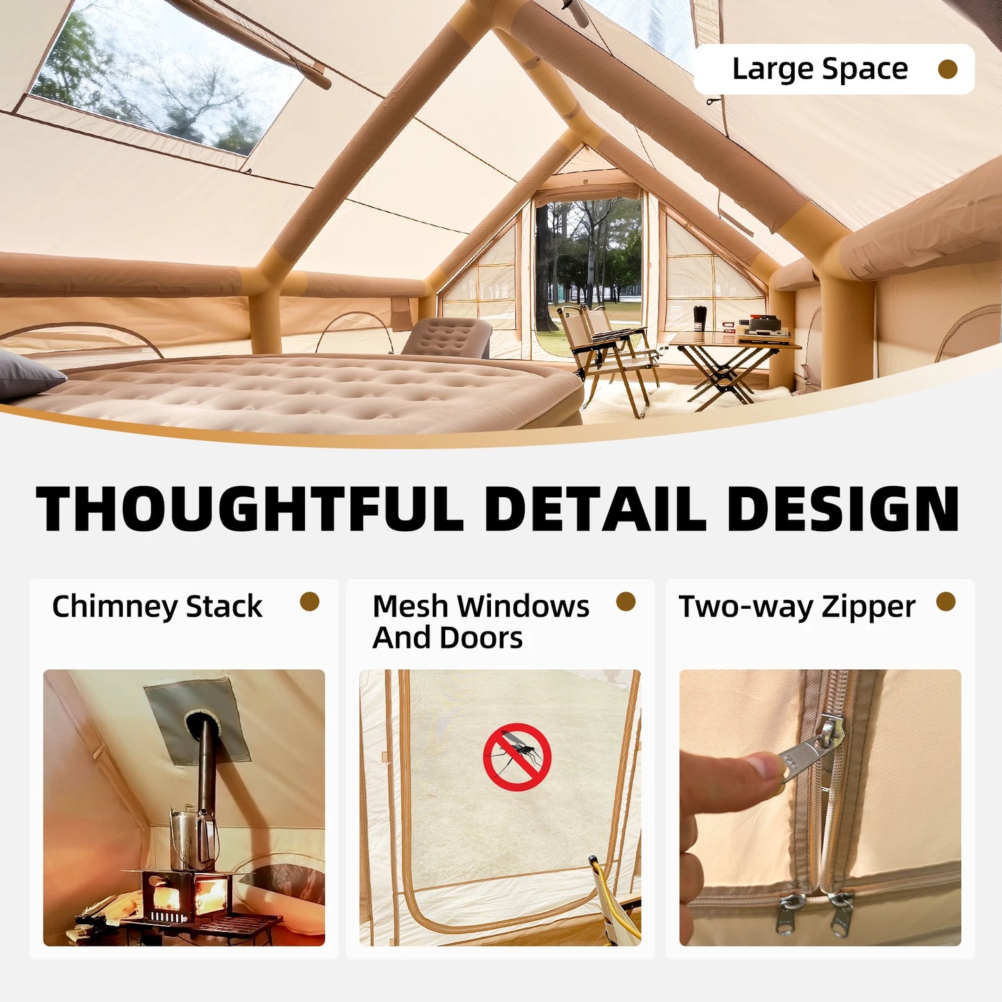 Outdoor Tent 12 square Meters Automatic Pop-Up Air Tent Family Outdoor Camping Inflatable Tent