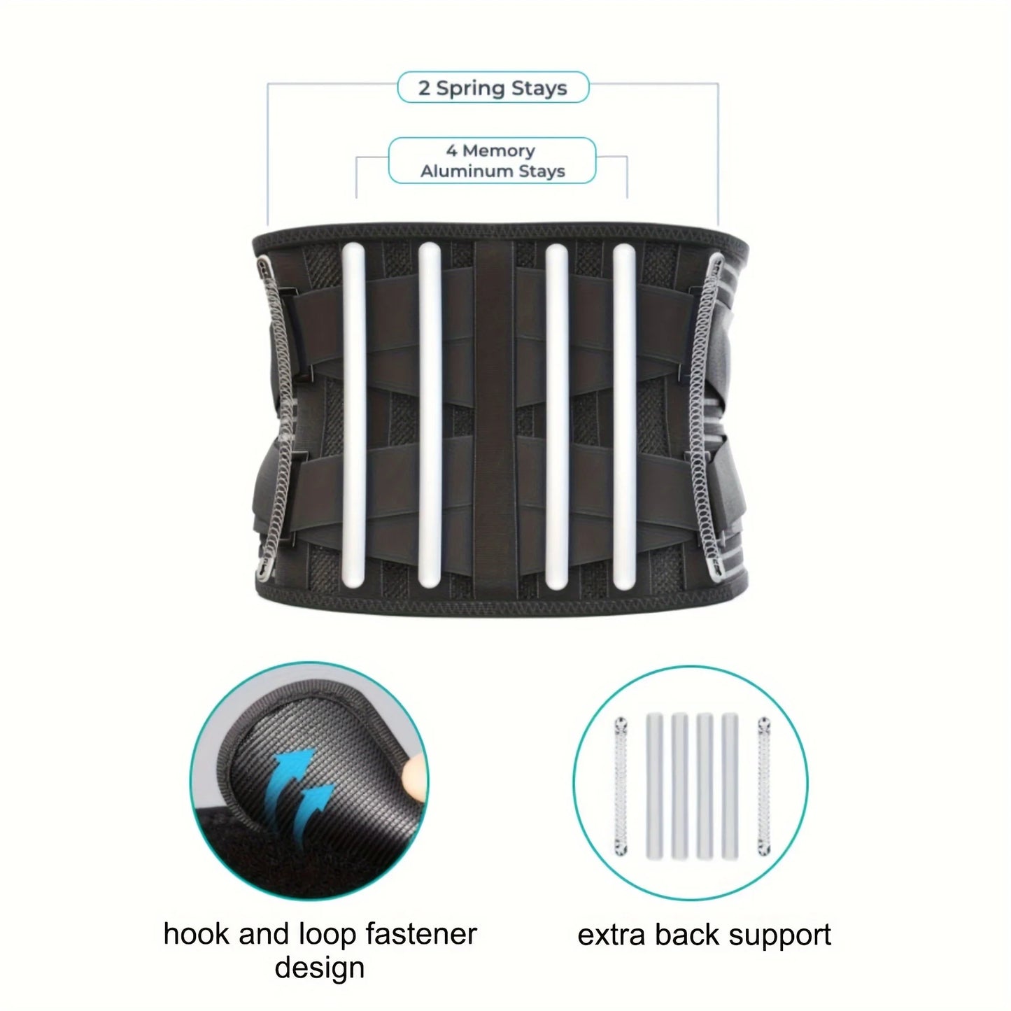 Waist Support with 6 Steel Plates Breathable Back Support Belt for Work Running and Fitness