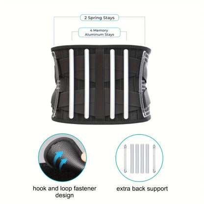 Waist Support with 6 Steel Plates Breathable Back Support Belt for Work Running and Fitness