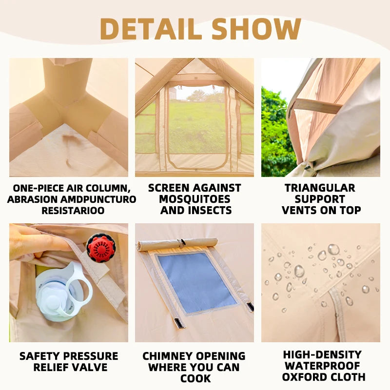 Outdoor Tent 12 square Meters Automatic Pop-Up Air Tent Family Outdoor Camping Inflatable Tent