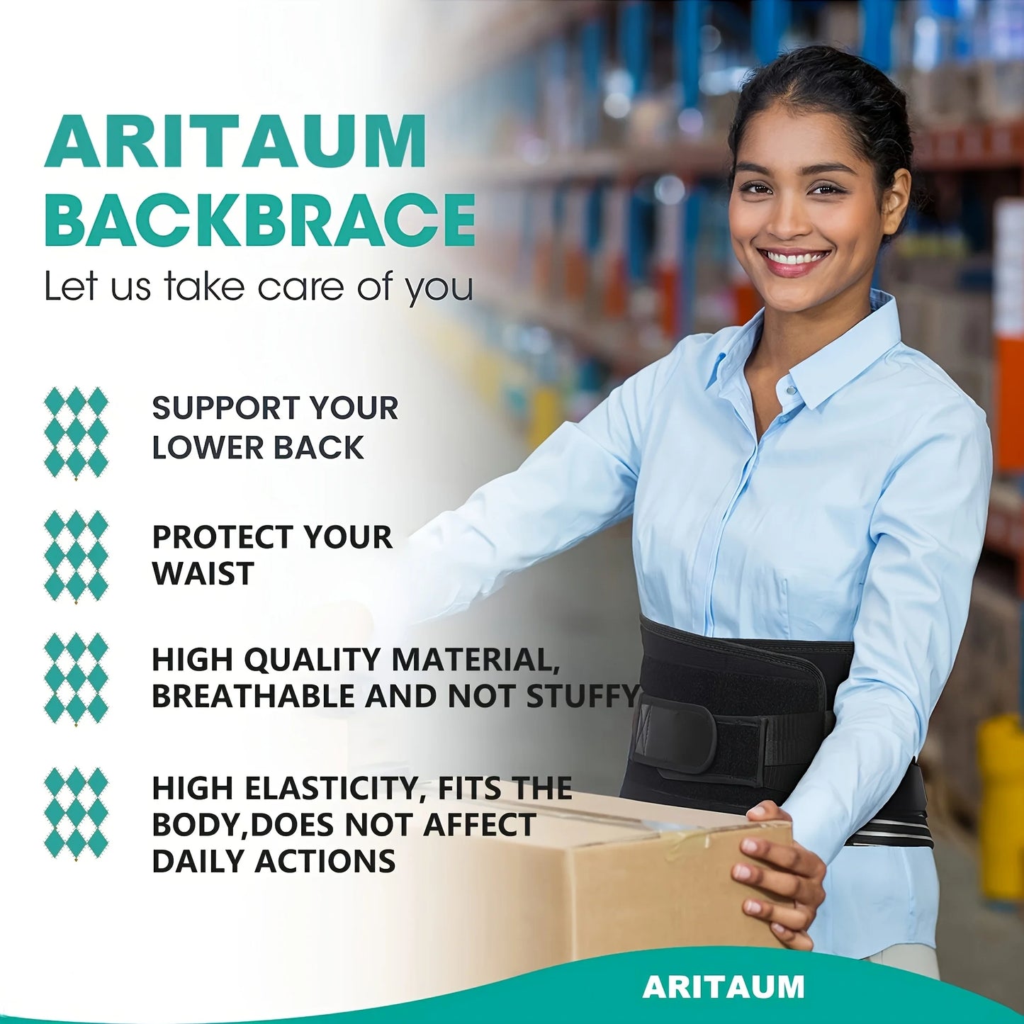 Waist Support with 6 Steel Plates Breathable Back Support Belt for Work Running and Fitness