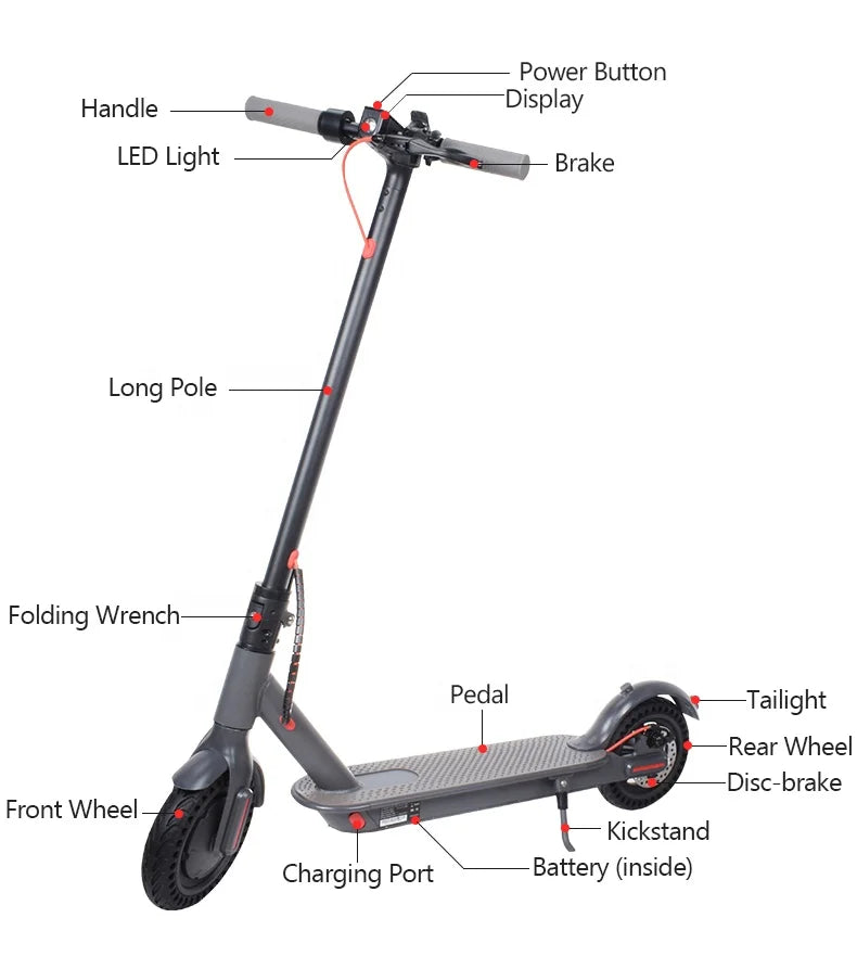 Foldable E Scooter with 350W Motor 8.5inch M365 Electric Scooters Adult Folding Escooter