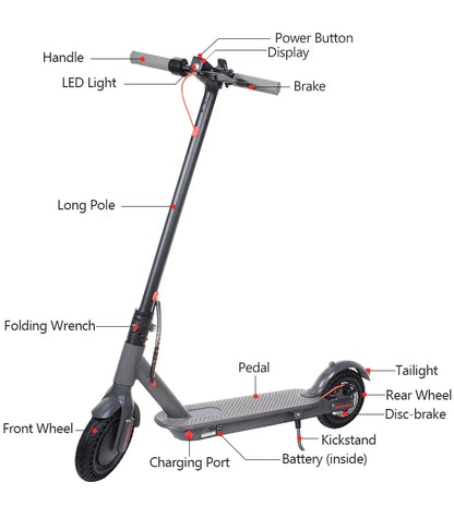 Foldable E Scooter with 350W Motor 8.5inch M365 Electric Scooters Adult Folding Escooter
