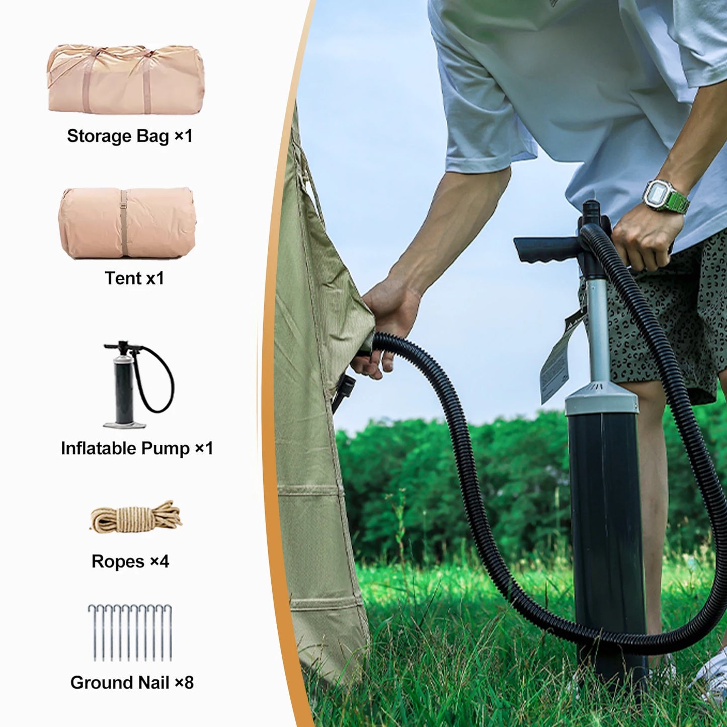 Outdoor Tent 12 square Meters Automatic Pop-Up Air Tent Family Outdoor Camping Inflatable Tent