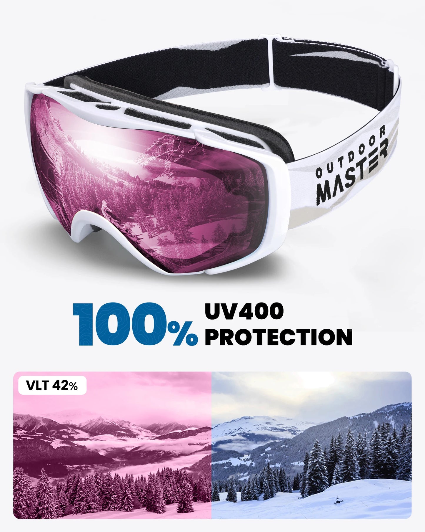 OutdoorMaster Winter Outdoor Skiing Goggles Double Anti Fog Spherical Snow Goggles Custom Logo Designer Snowboard Ski Goggles
