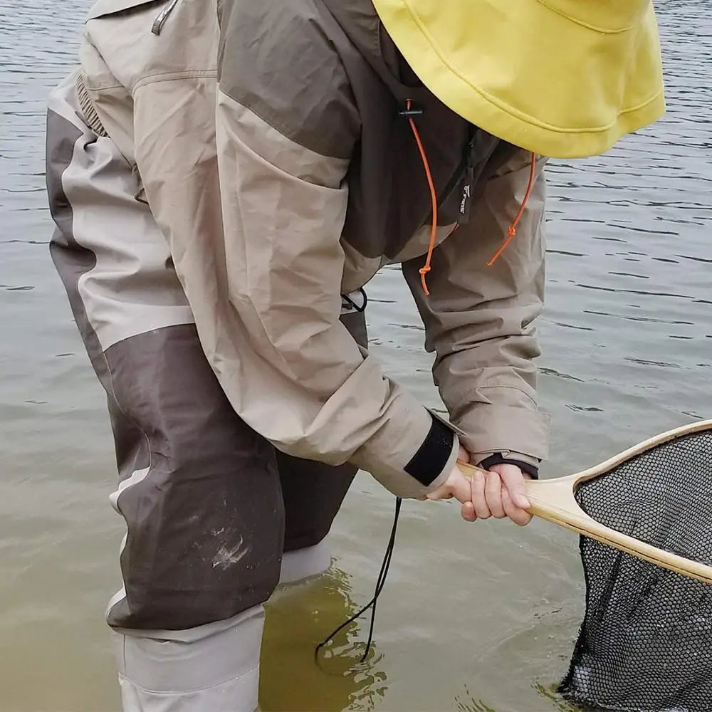 Men's/Women's Durable 3-Layer Fishing Waist Waders Breathable and Waterproof with Neoprene Knee Pad