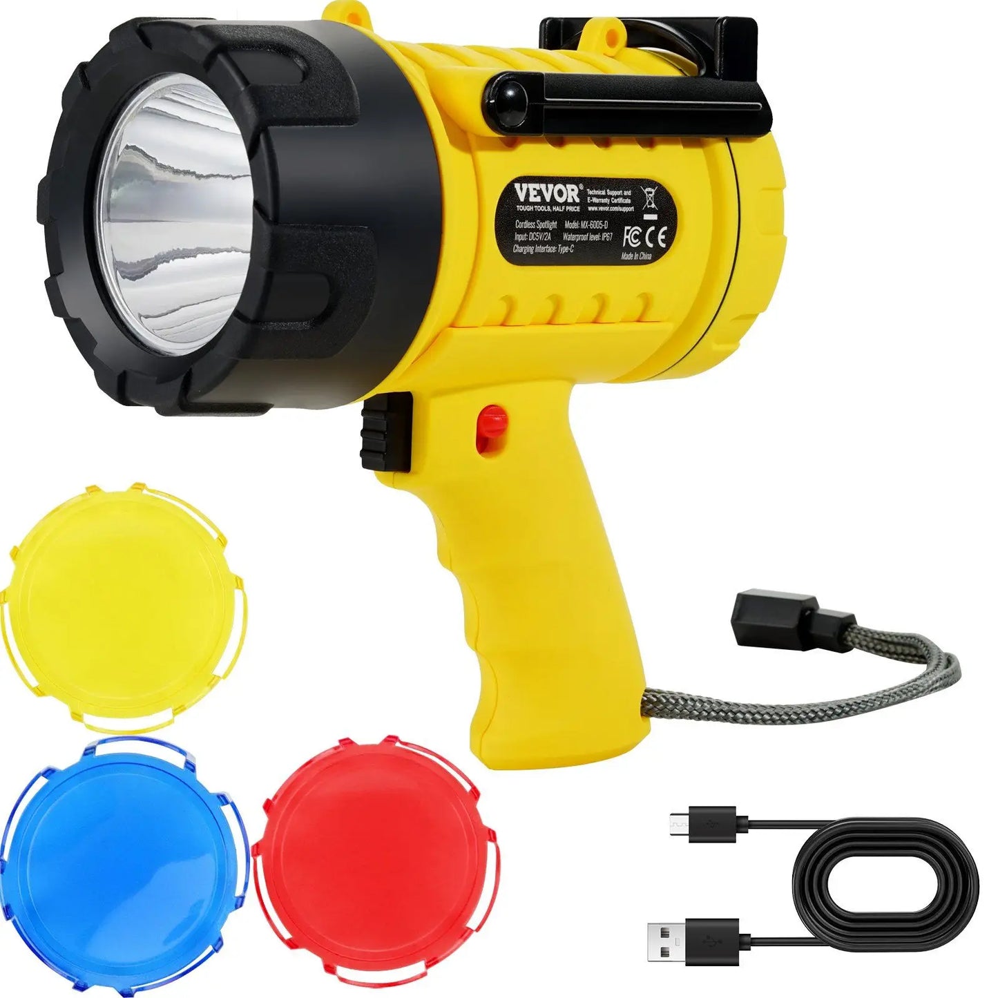 Super Bright 1000,000LM USB Rechargeable Searchlight Portable Flashlight