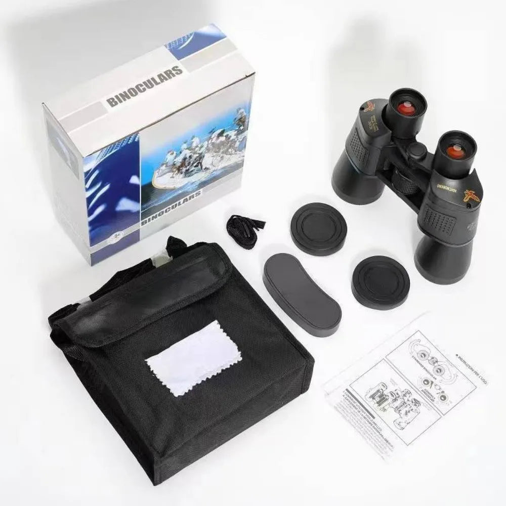 80X80 Zoom Binoculars Day/Night Vision Outdoor Black Telescope Bag