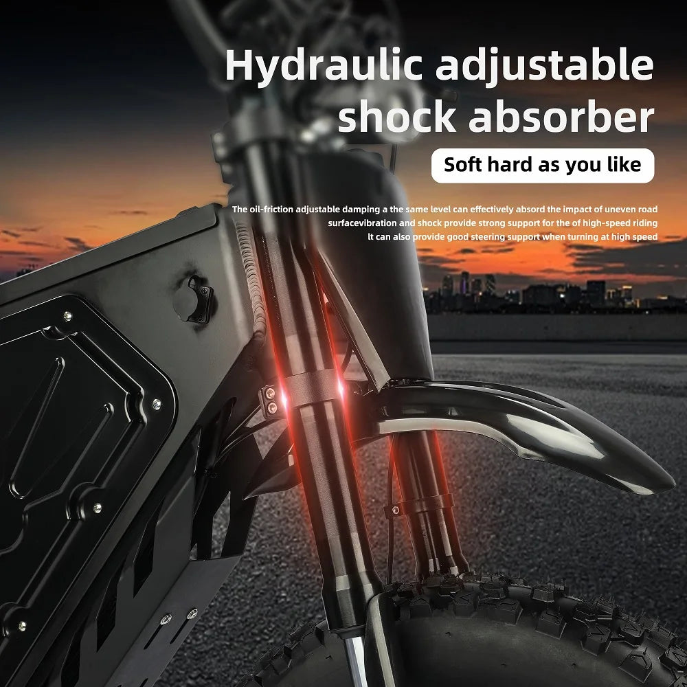 Peak Motor 3000W 45MPH 60V 20Ah Removable Li-ion Battery Dual Hydraulic Disc Brake Fat Tire Electric Mountain Bike with E-ABS