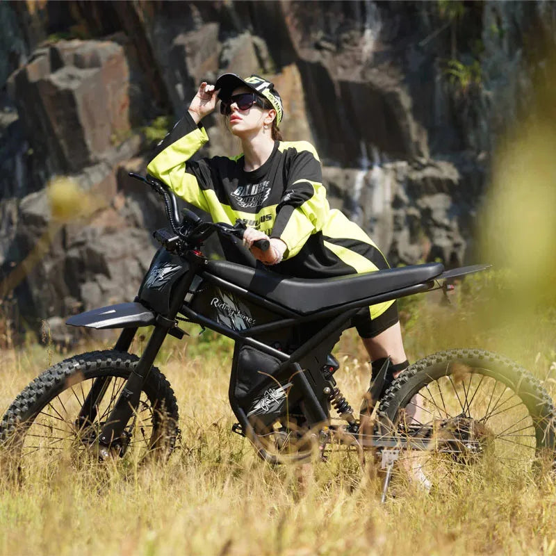 Ridingtimes GT73 Electric 48V 3-Speed Dirt Bike Off-Road Sport Style Front & Rear Oil Brake + Disc Brake Lithium Battery