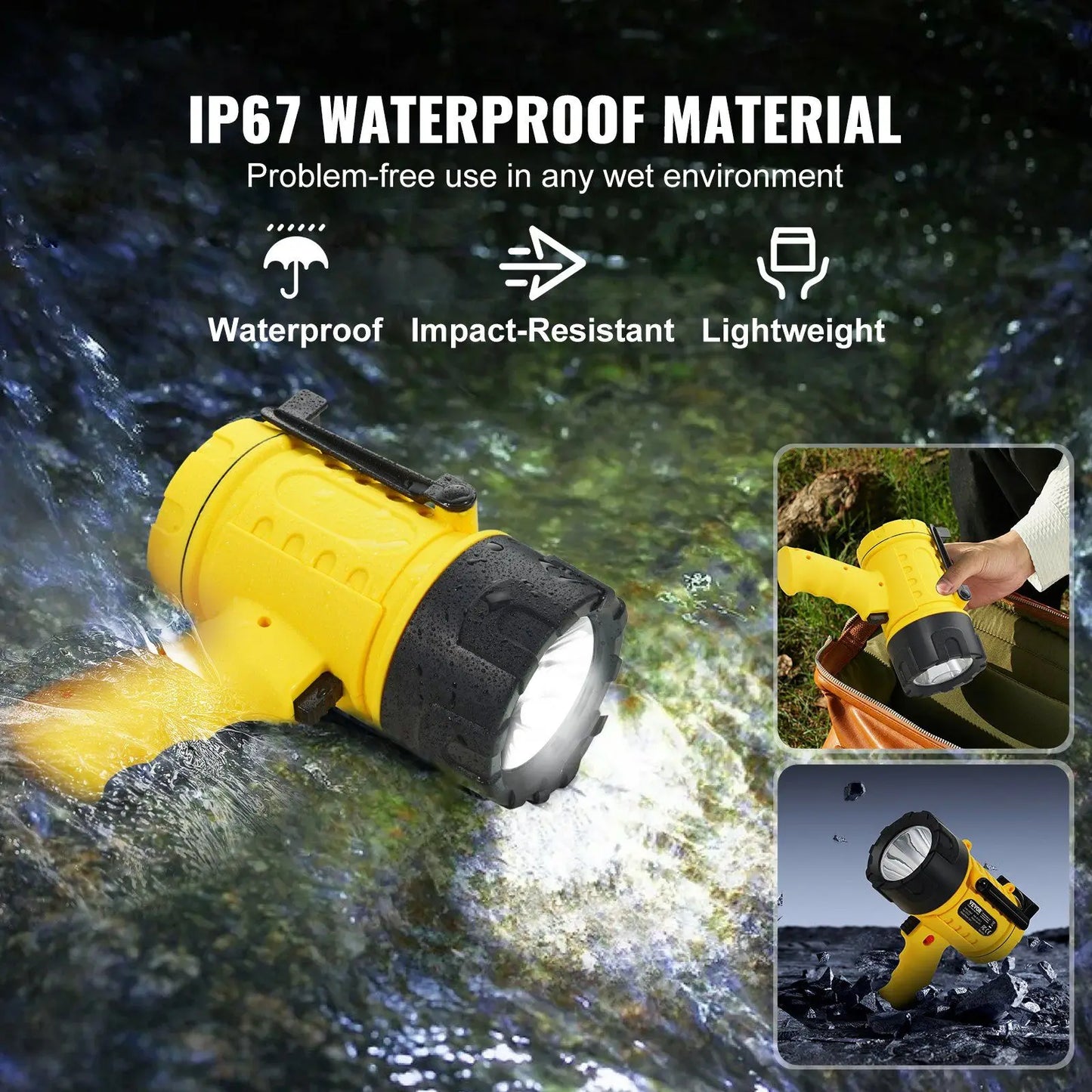 Super Bright 1000,000LM USB Rechargeable Searchlight Portable Flashlight