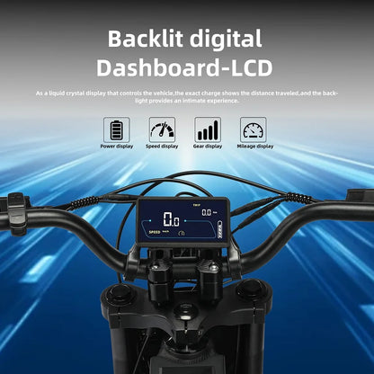 Peak Motor 3000W 45MPH 60V 20Ah Removable Li-ion Battery Dual Hydraulic Disc Brake Fat Tire Electric Mountain Bike with E-ABS