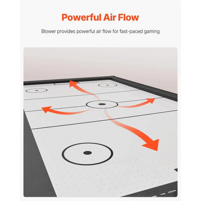 84-Inch Indoor Arcade Air Hockey Table Set X-Shaped Legs High-Powered Blower Electronic Scorer 2 Pushers 2 Pucks for Family Game