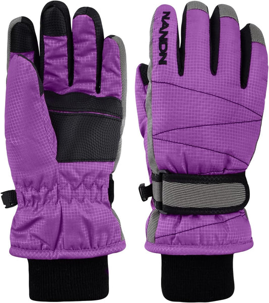 Kids Ski Snow Gloves Winter Cold Weather Windproof Warm Snowboard Sport Mittens for Boys Girls