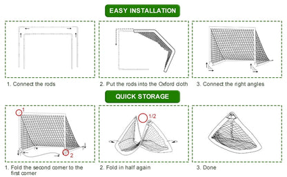 Set of 2 Portable Soccer Goals for Kids & Youth, Practice Soccer Net Soccer Training Equipment for Backyard Fun & Training