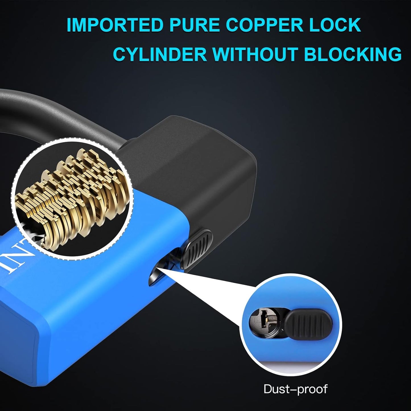 Motorcycle Chain Lock 3.6FT Bike Lock 10Mm/0.42Inch Thick Security Chain Locks Heavy Duty Bike Lock with 16Mm/0.64Inch Disc Lock for Gates, Fences and Outdoor Equipment